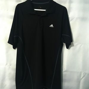 Men’s Size Large Black Adidas Polo Shirt Short Sleeve